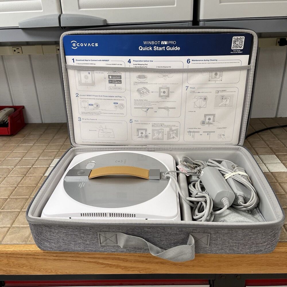 Ecovacs Winbot W1 Pro Window Cleaning Robot Intelligent Tile Shower Doors VIDEO